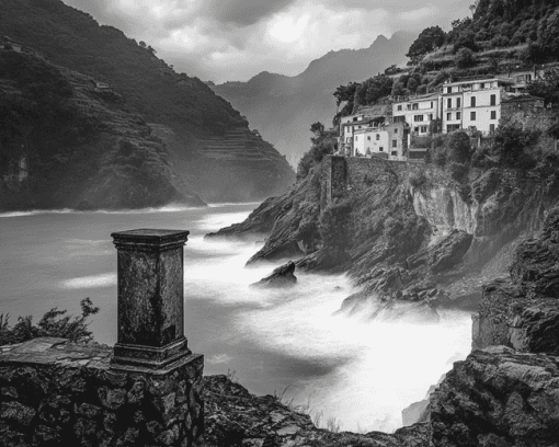 Monochrome Fruttuoso Italy Diamond Painting