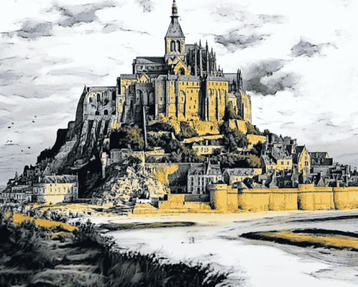 Mont Saint Michel Castle Diamond Painting