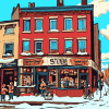 Montreal Bagel Building Animation Diamond Painting