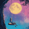 Moon and Cartoon Swing Diamond Painting