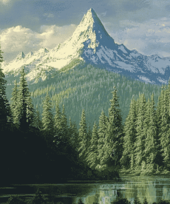 Mount Washington Forest Scene Diamond Painting