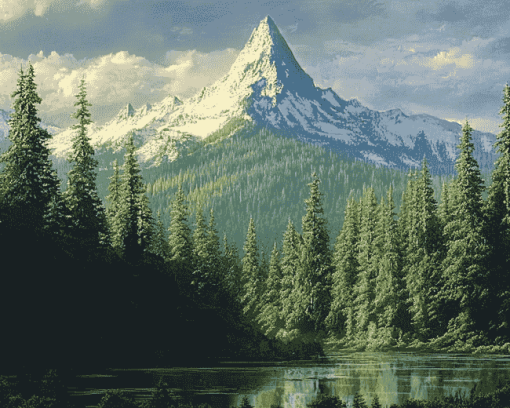 Mount Washington Forest Scene Diamond Painting