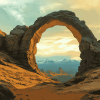 Mountain Landscapes Arch Diamond Painting