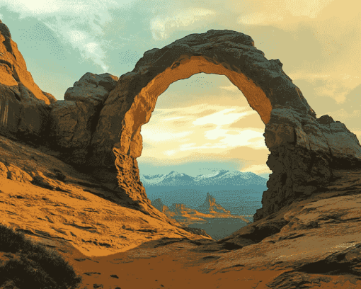 Mountain Landscapes Arch Diamond Painting