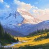 Mountain Rainer Valley Diamond Painting