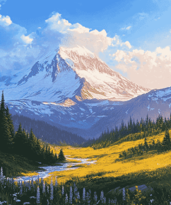 Mountain Rainer Valley Diamond Painting