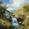 Mountain Stream Waterfalls Diamond Painting