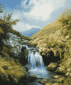 Mountain Stream Waterfalls Diamond Painting