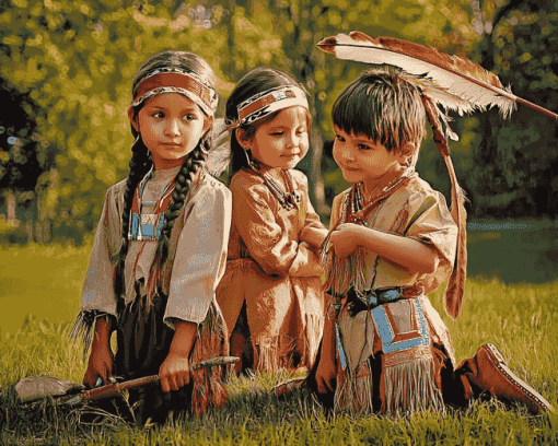 Native American Kids Diamond Painting