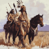 Native Indians Cowboys Vintage Diamond Painting