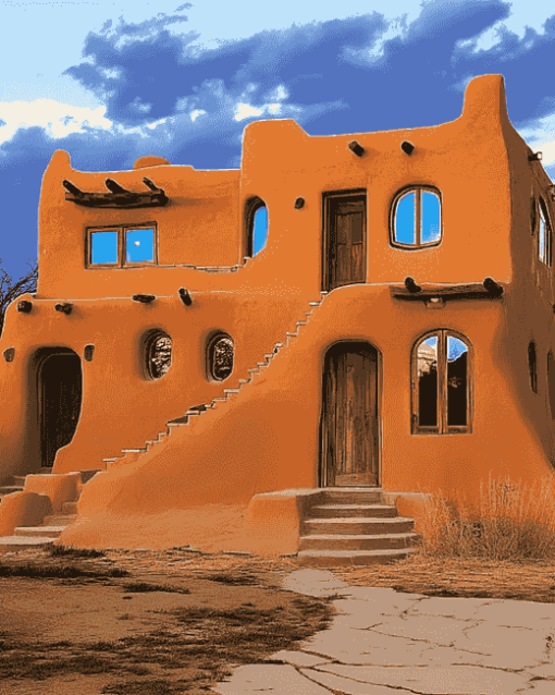 New Mexico Houses Diamond Painting