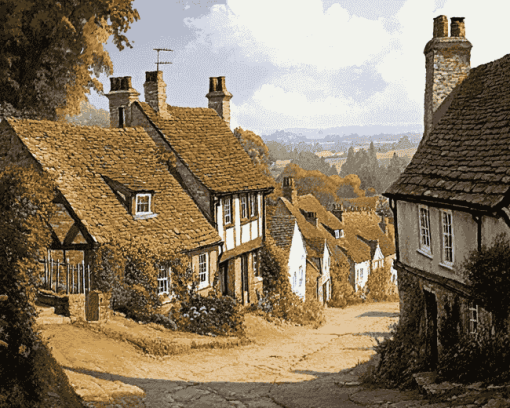 Old England Village Scenes Diamond Painting