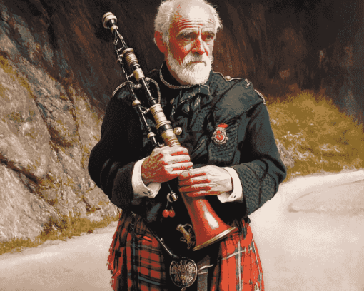 Old Scottish Piper Vintage Diamond Painting