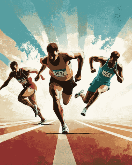 Olympic Runners Animation Diamond Painting