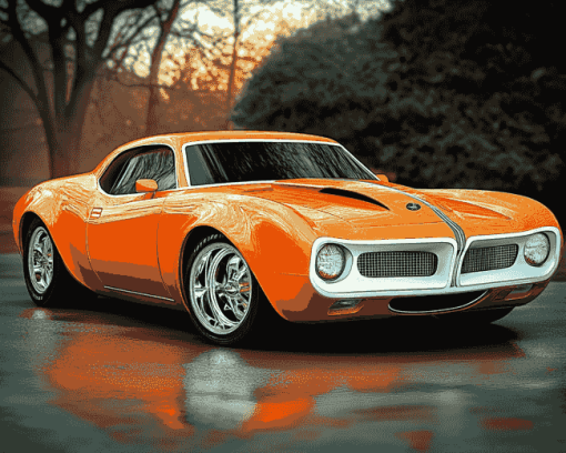 Orange AMC Car Diamond Painting