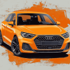 Orange Audi A1 Car Diamond Painting