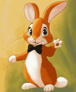 Orange Big Eared Rabbit Diamond Painting