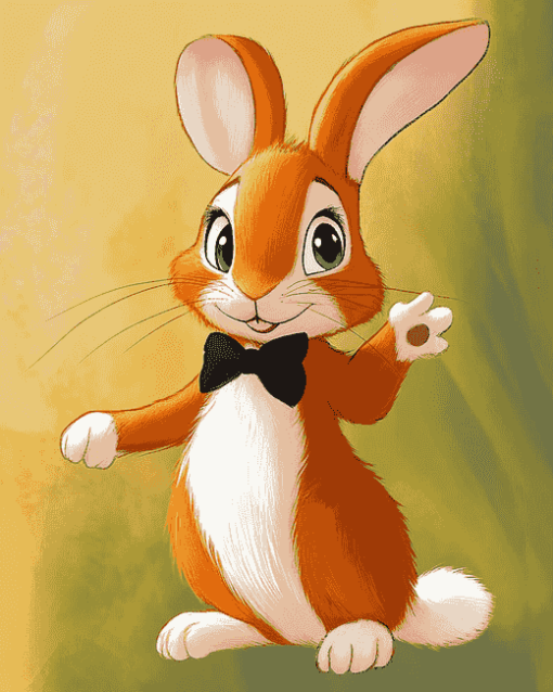 Orange Big Eared Rabbit Diamond Painting