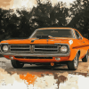 Orange Plymouth Roadrunner Car Diamond Painting