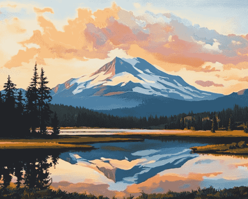 Oregon Mountain Landscapes Diamond Painting