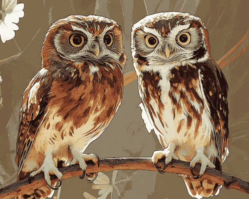 Owl Couple Diamond Painting Birds