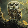 Owl Night Birds Diamond Painting