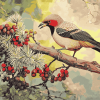 Parrot on Cedar Tree Diamond Painting