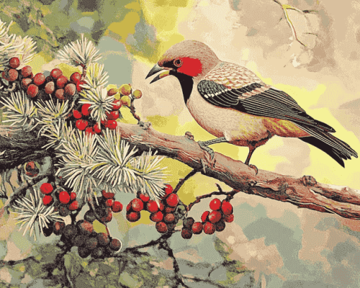 Parrot on Cedar Tree Diamond Painting