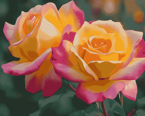 Peace Roses Blossom Diamond Painting