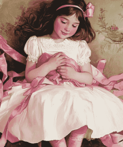 Pink Little Girl Diamond Painting