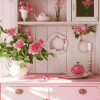 Pink Roses in Cupboard Diamond Painting