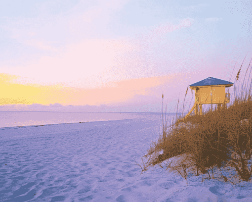 Pink Sarasota Beaches Diamond Painting