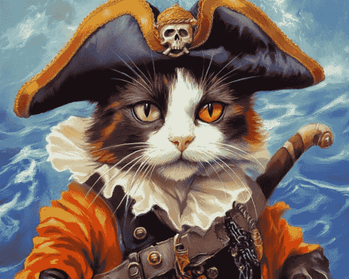 Pirate Cat Adventure Diamond Painting