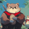 Pom Poko Cat Animation Diamond Painting