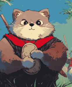 Pom Poko Cat Animation Diamond Painting