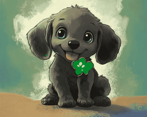 Puppy In My Pocket Cartoon Diamond Painting