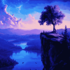 Purple And Blue Sky Diamond Painting