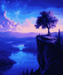 Purple And Blue Sky Diamond Painting