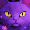 Purple Cartoon Kitties Diamond Painting