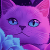 Purple Cat Animation Diamond Painting