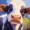 Purple Cow Animal Diamond Painting