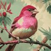 Purple Finch Bird Diamond Painting