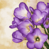 Purple Freesia Floral Diamond Painting