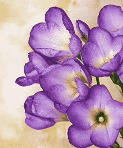 Purple Freesia Floral Diamond Painting