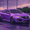 Purple Honda Hatchback Diamond Painting