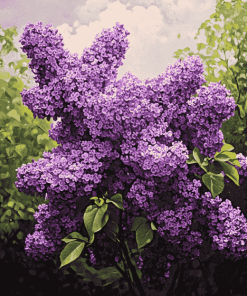 Purple Lilac Blossoms Diamond Painting