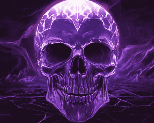 Purple Skull Skeleton Diamond Painting