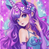 Purple Unicorn Animation Diamond Painting