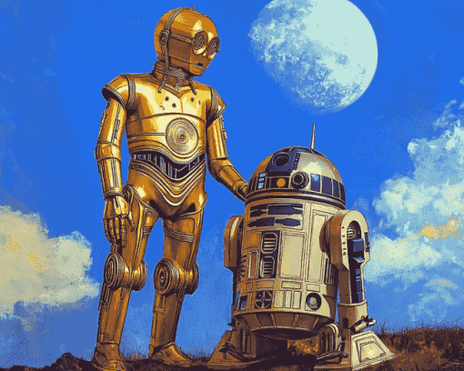 R2D2 and C3PO Robot Adventure Diamond Painting