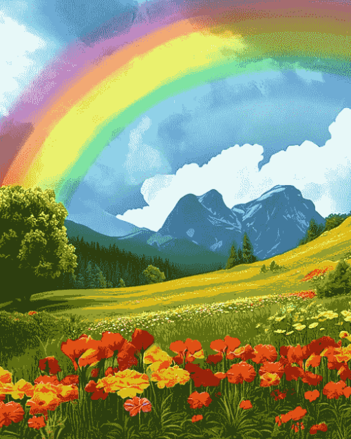 Rainbow Fields Diamond Painting